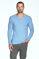 Men's Linen Blend Crew Neck Long Sleeve — Mika Jaymes (view 2)