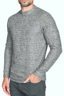 Men's Soft Knit Melange Wide Neck Pullover Sweater - view 7