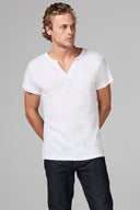 Men's Linen Blend Cross V-Neck Tee - view 4