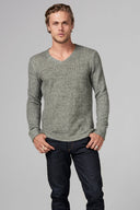 Men's Soft Knit Melange V-Neck Sweater - view 7