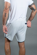 Men's White & Navy Thin Stripe O.S.B. Shorts - view 3