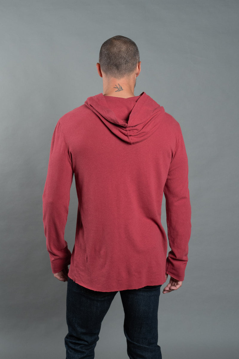 Men's Linen Blend Long Sleeve Hoodie