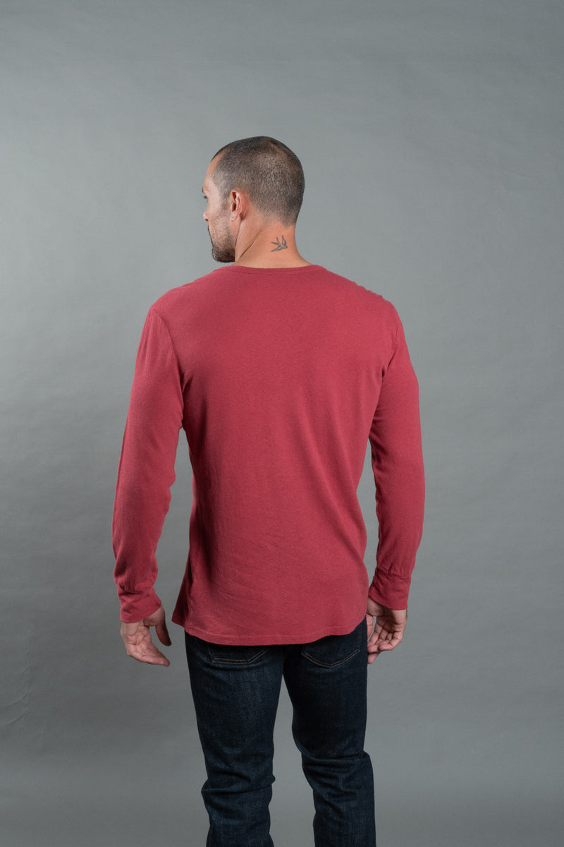 Men's Linen Blend Wide Cuff Long Sleeve Tee