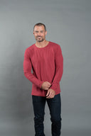 Men's Linen Blend Crew Neck Long Sleeve — Mika Jaymes (view 12)
