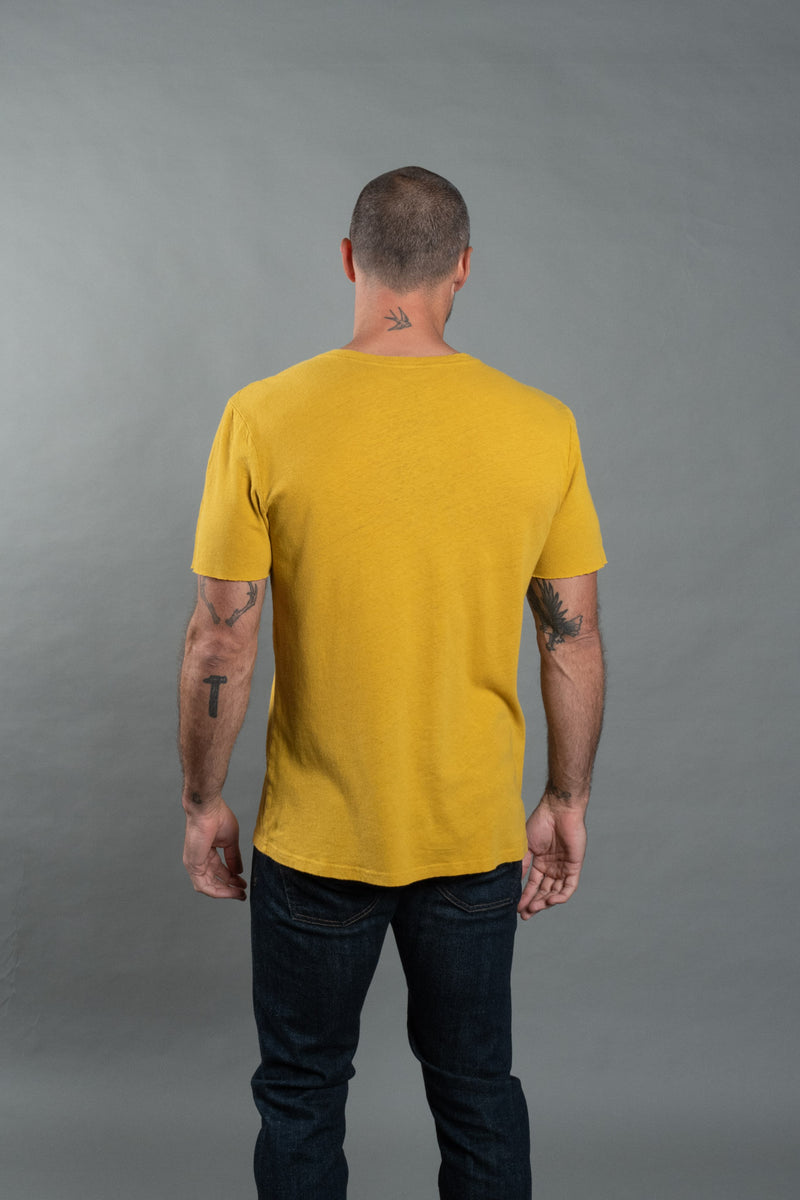 Men's Warren Wide Pocket Cotton Linen V-Neck Tee