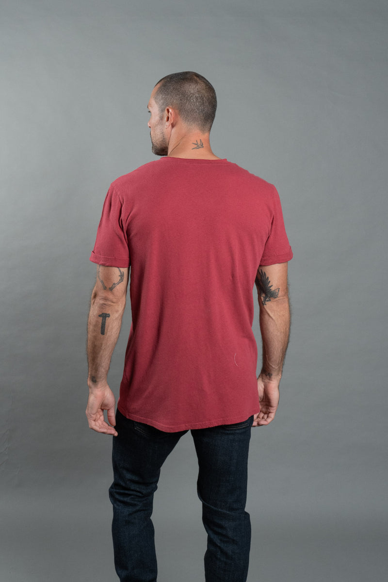 Men's Cotton Linen V-Neck Tee