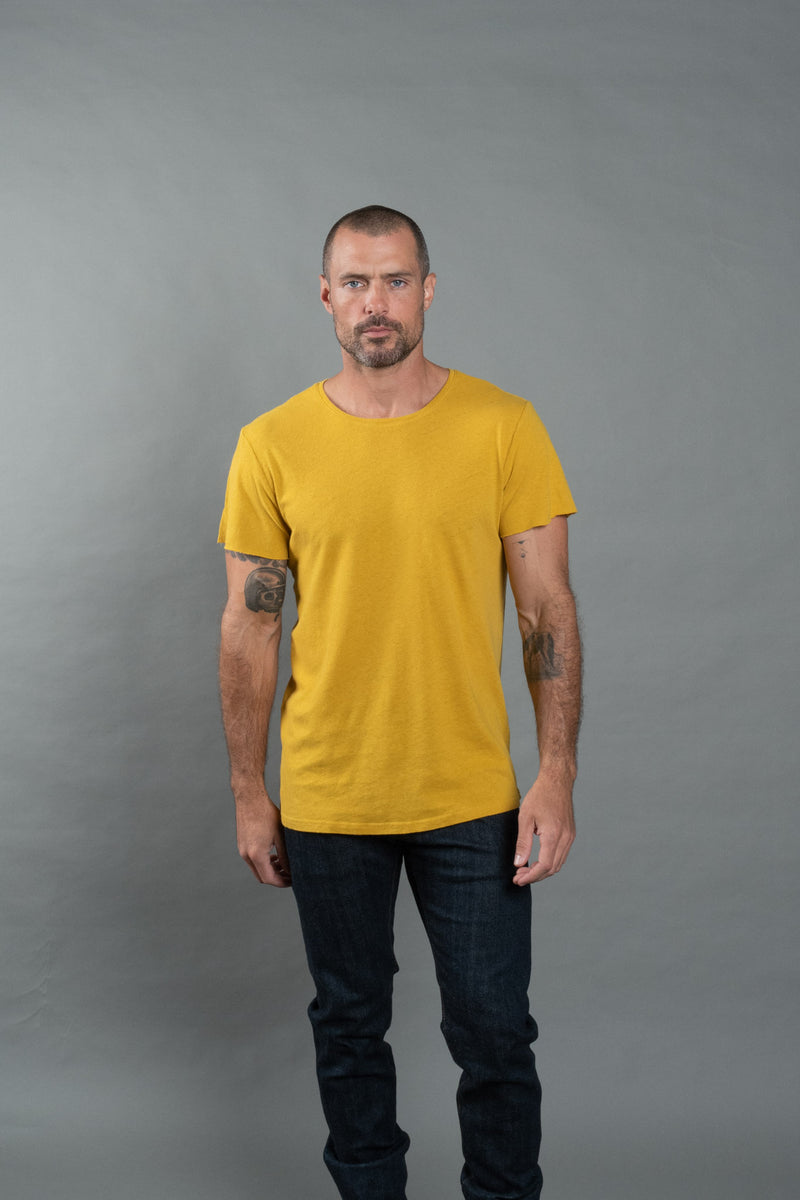 Men's Linen Blend Crew Neck Tee