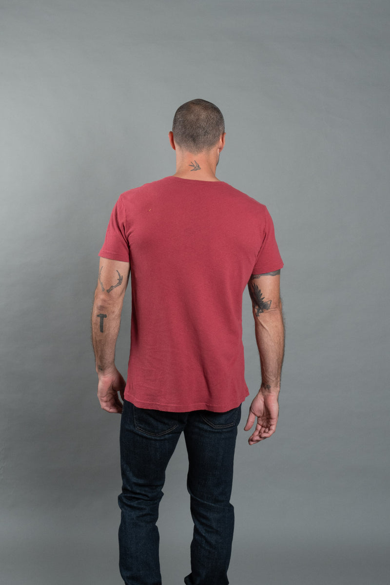 Men's Linen Blend Wide Neck Band Tee