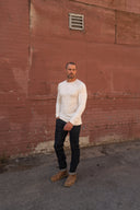 Men's Pullover Sweater - Cream / Pink / Brown Multi-Color Knit - view 4