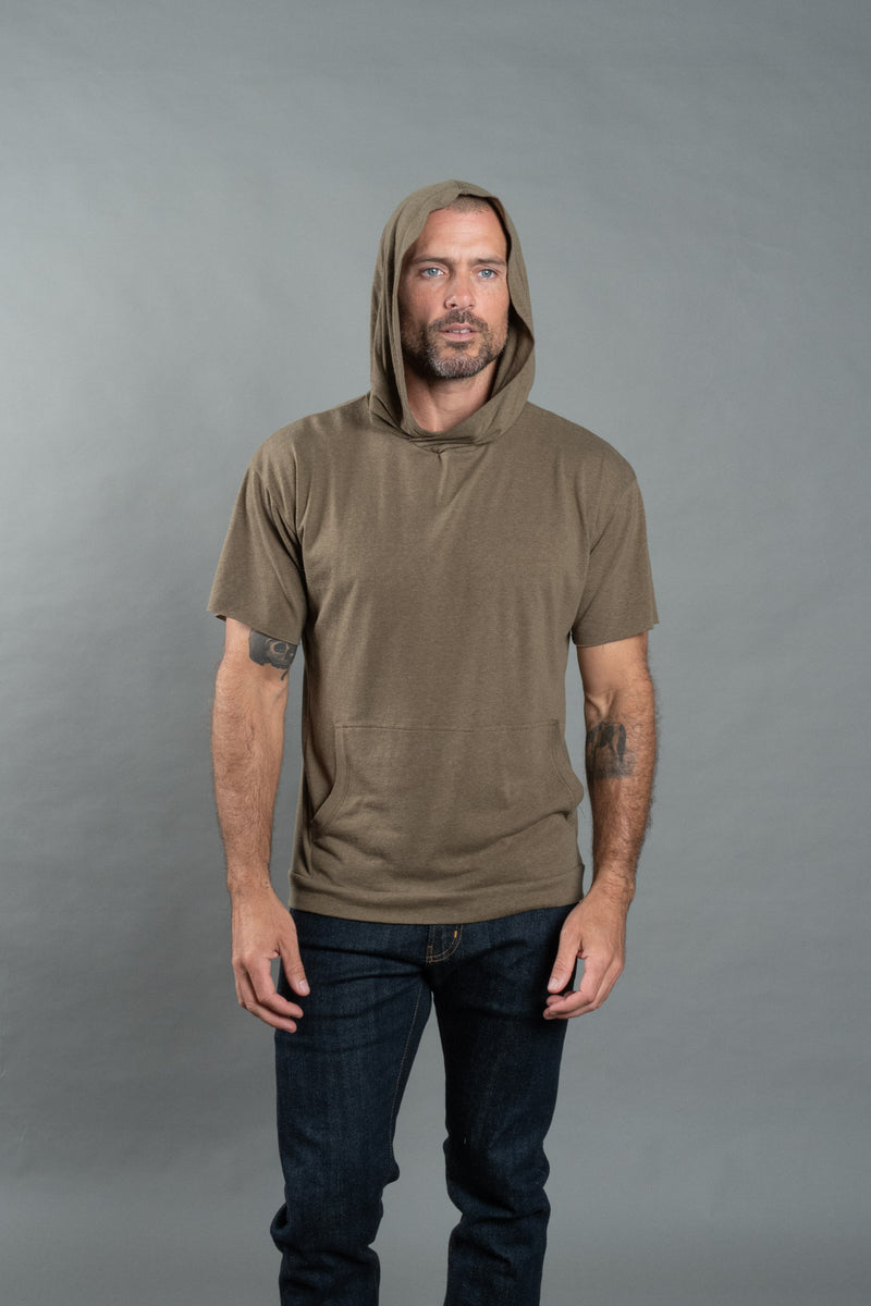 Men's Jersey Tee Kangaroo Pocket Hoodie