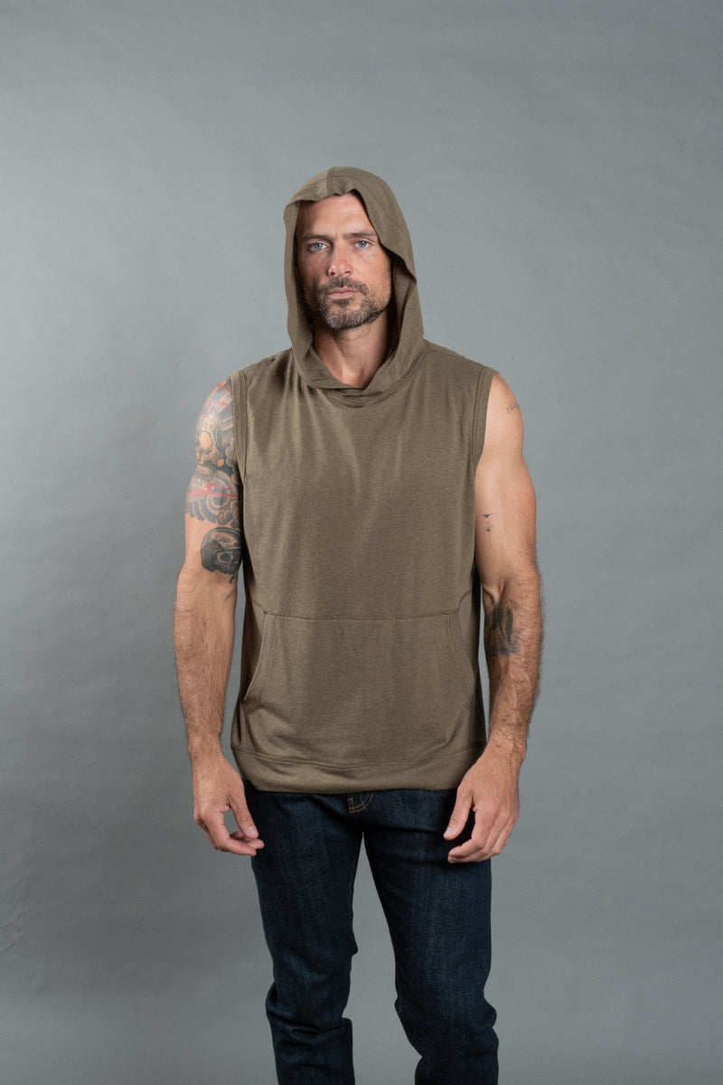 Men's Sleeveless Tri-Blend Hoodie