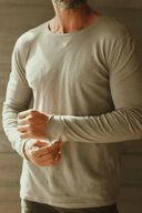 Men's Linen Blend Crew Neck Long Sleeve - view 6