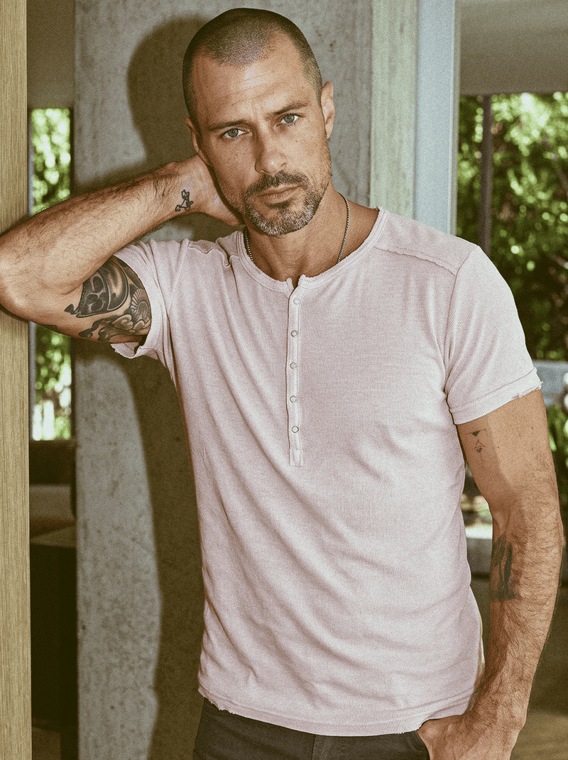 Men's Henley Short Sleeve — Dust Rose