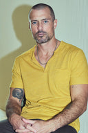 Men's Jersey Raw Neck Curved Pocket Tee - view 21