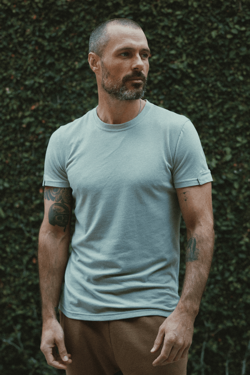 Men's Tri-Blend Tab Sleeve Tee — Dove Grey