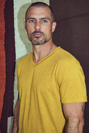 Men's Tri-Blend Stitch Sleeve V-Neck Tee — Mika Jaymes (view 13)