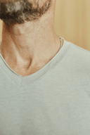 Men's Tri-Blend Stitch Sleeve V-Neck Tee — Mika Jaymes (view 19)