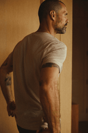 Men's Cotton Crew Neck Stripe Tee - view 3