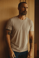 Men's Cotton Crew Neck Stripe Tee - view 4