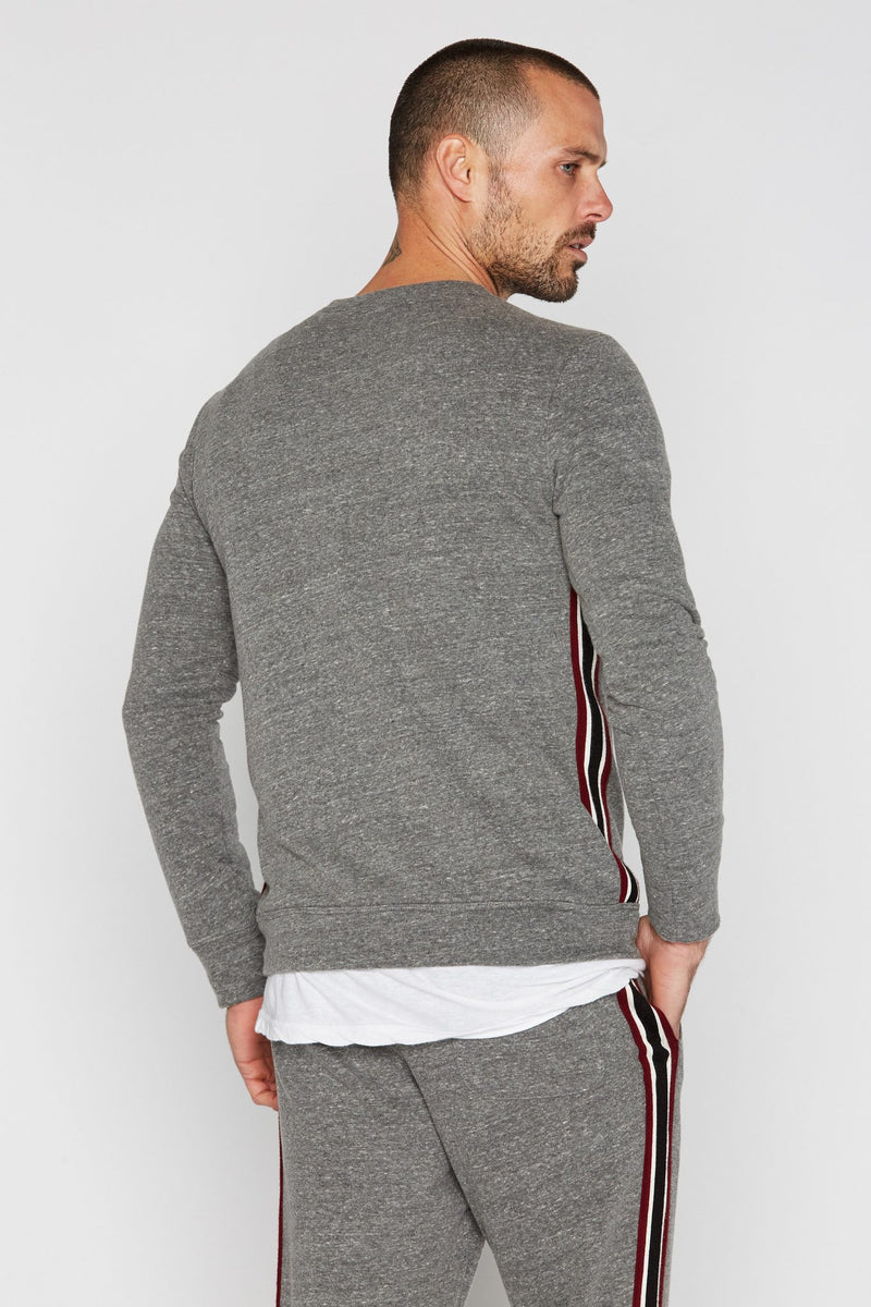 Men's French Terry Side Stripe Crew Neck Sweatshirt — Default