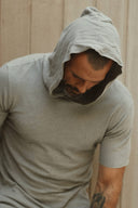 Men's Linen Blend Short Sleeve Hoodie — Mika Jaymes (view 12)