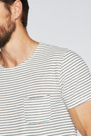 Men's Sailor Pocket Stripe Tee - White/Black - view 3