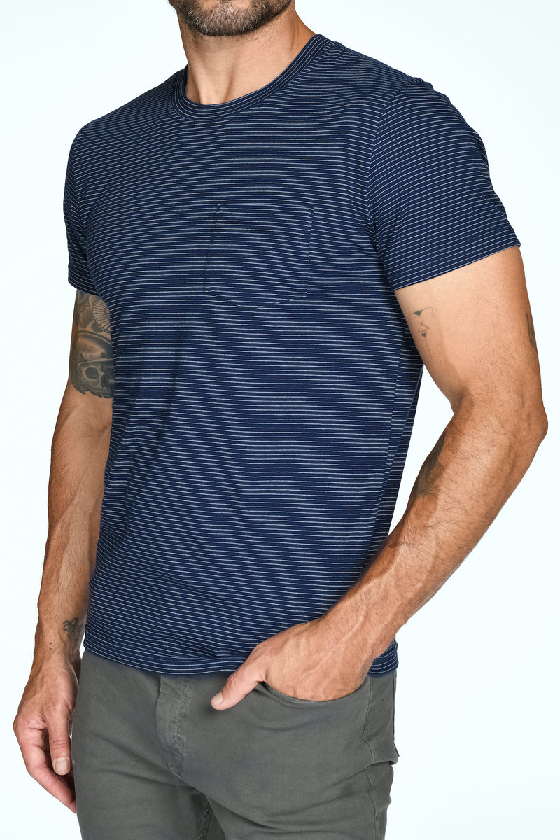 Men's V-Pocket Stripe Tee