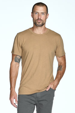 Men's Linen Blend Wide Neck Band Tee