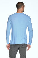 Men's Linen Blend Crew Neck Long Sleeve — Mika Jaymes (view 4)