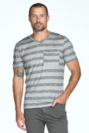 Men's Princeton Wide Pocket V-Neck Stripe Tee - view 10