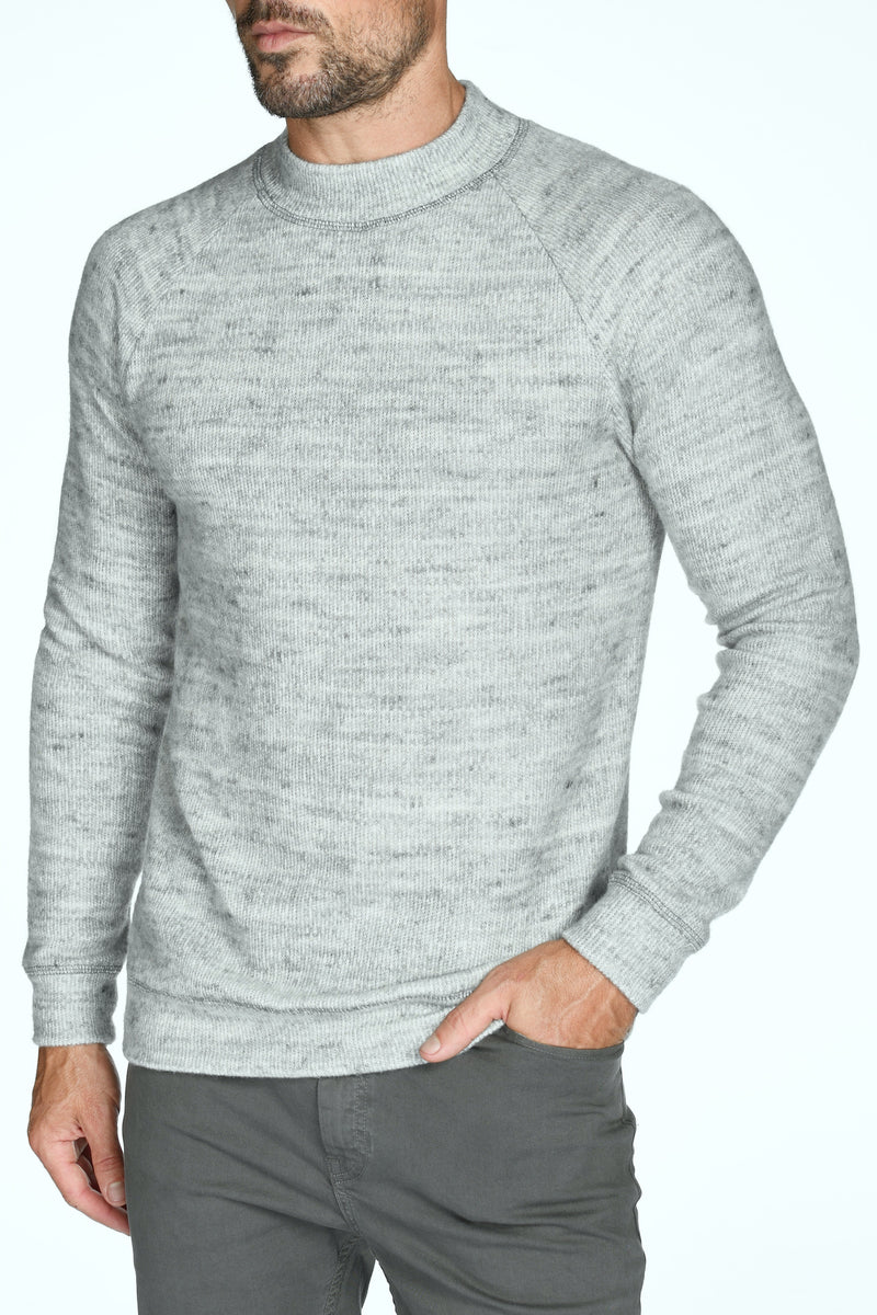 Men's Soft Knit Melange Wide Neck Pullover Sweater