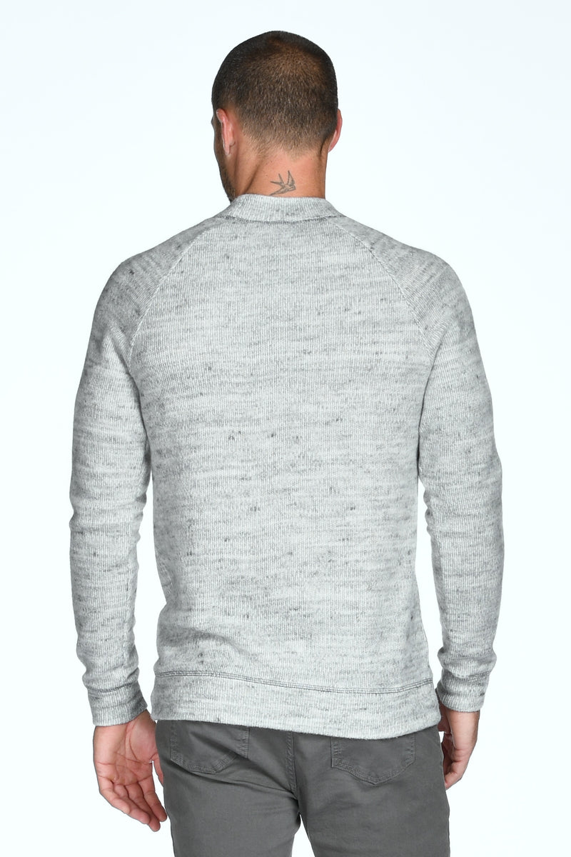 Men's Soft Knit Melange Wide Neck Pullover Sweater