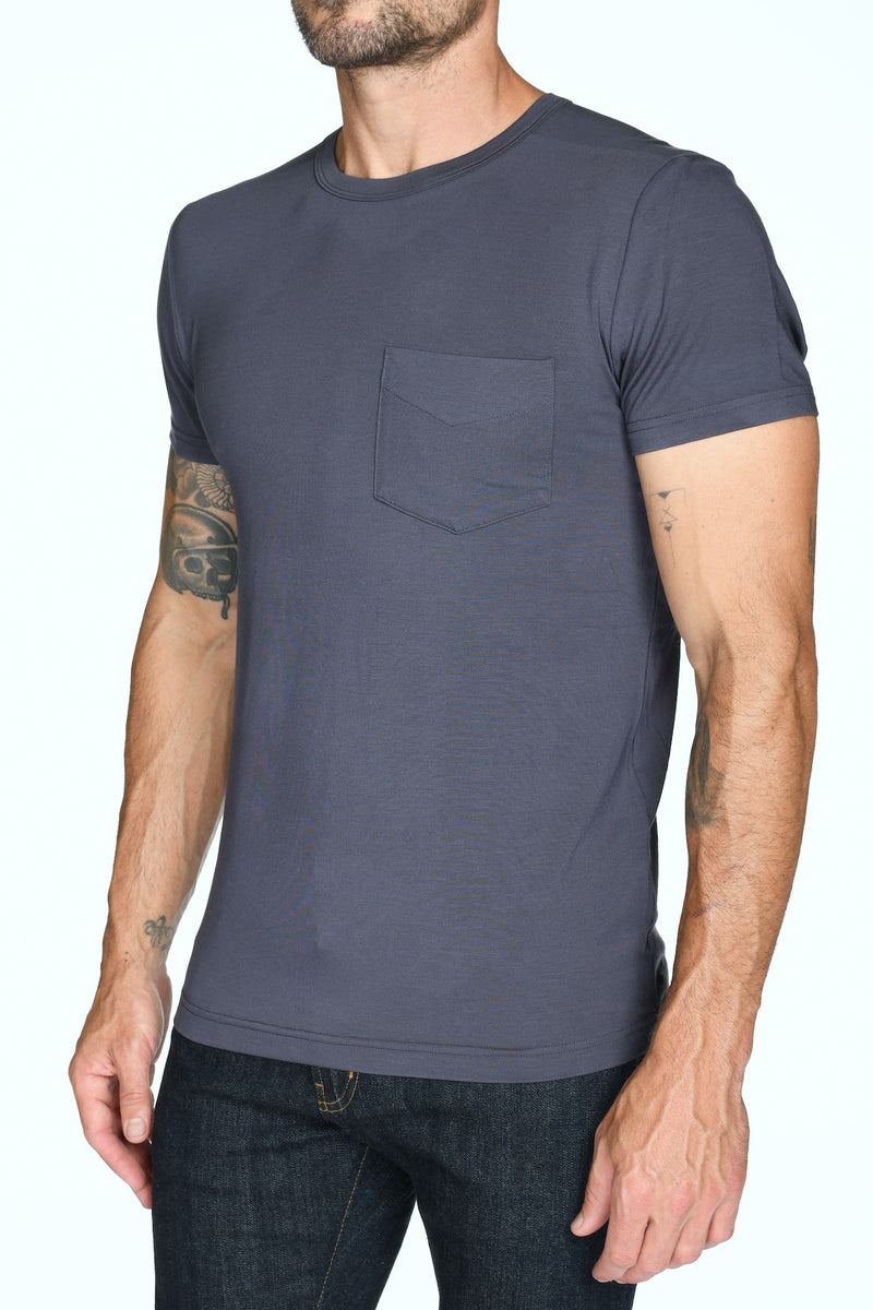 Men's Madison Modal V-Pocket Crew with Shoulder Seam