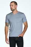 Men's Princeton Wide Pocket V-Neck Stripe Tee - view 16