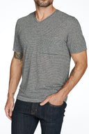 Men's Princeton Wide Pocket V-Neck Stripe Tee - view 6