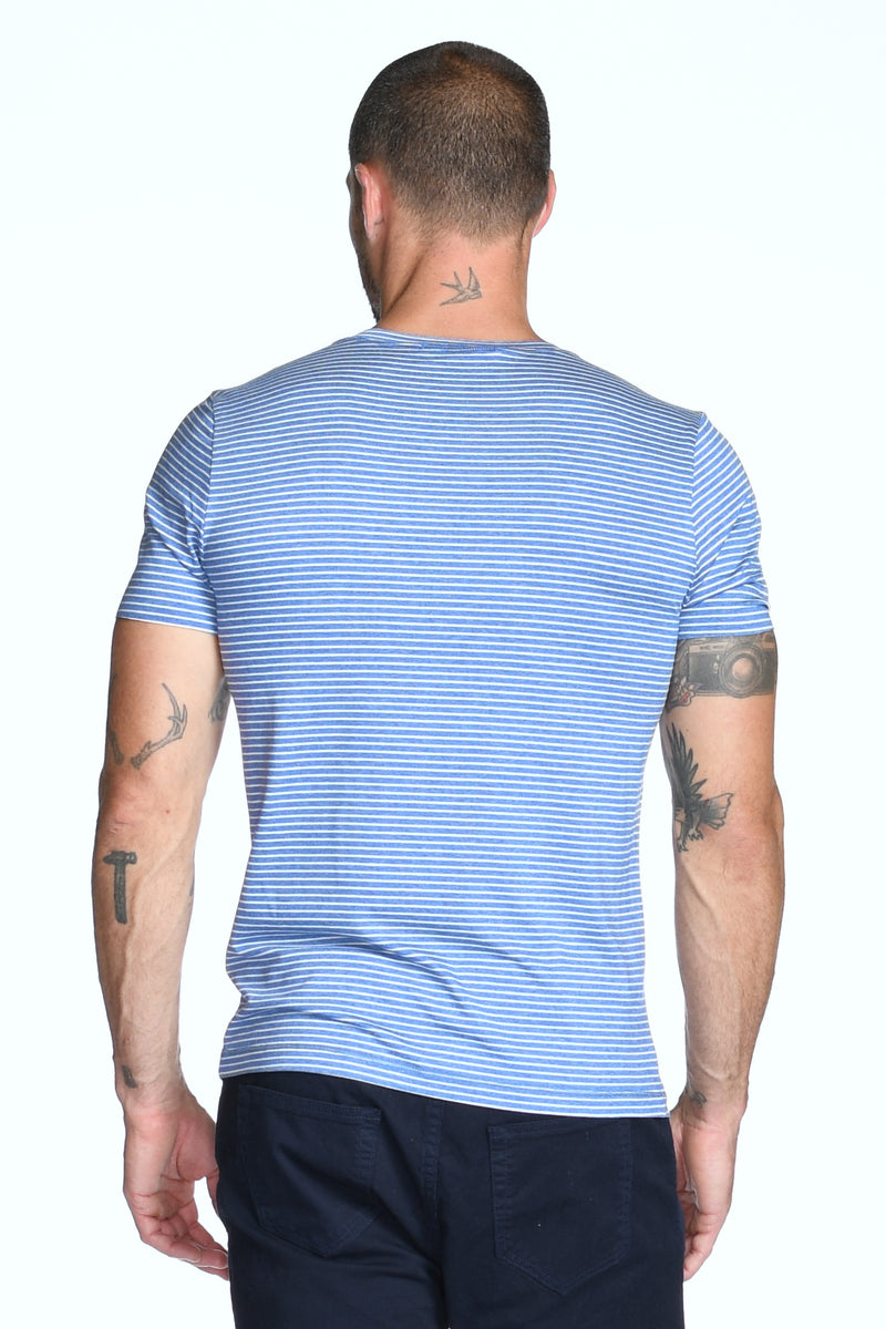 Men's Brolin Raw Neck Crew Stripe Tee