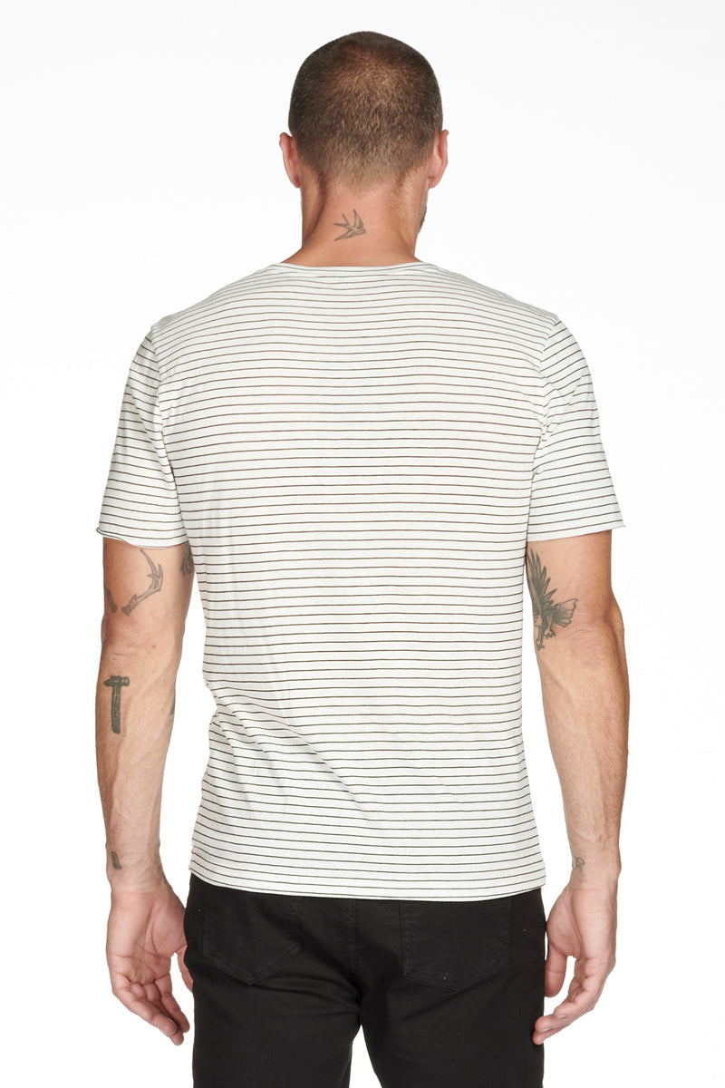 Men's Princeton Wide Pocket V-Neck Stripe Tee