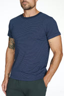 Men's Relaxed Contrast Crew Neck Stripe Tee - view 4