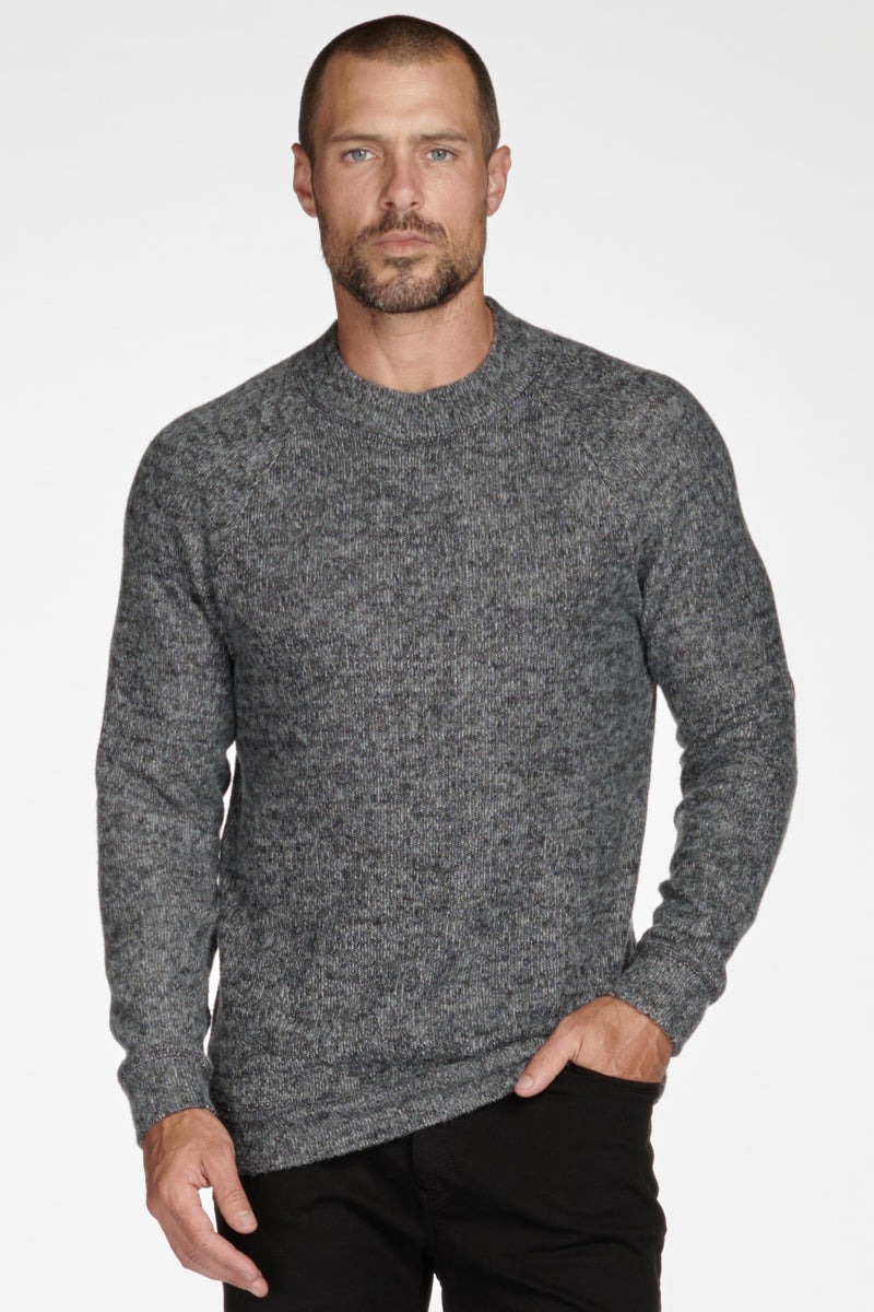 Men's Soft Knit Melange Wide Neck Pullover Sweater