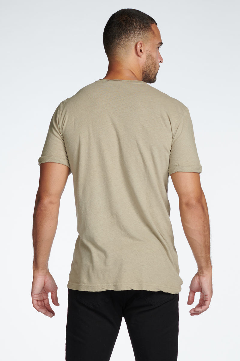 Men's Cotton Linen V-Neck Tee