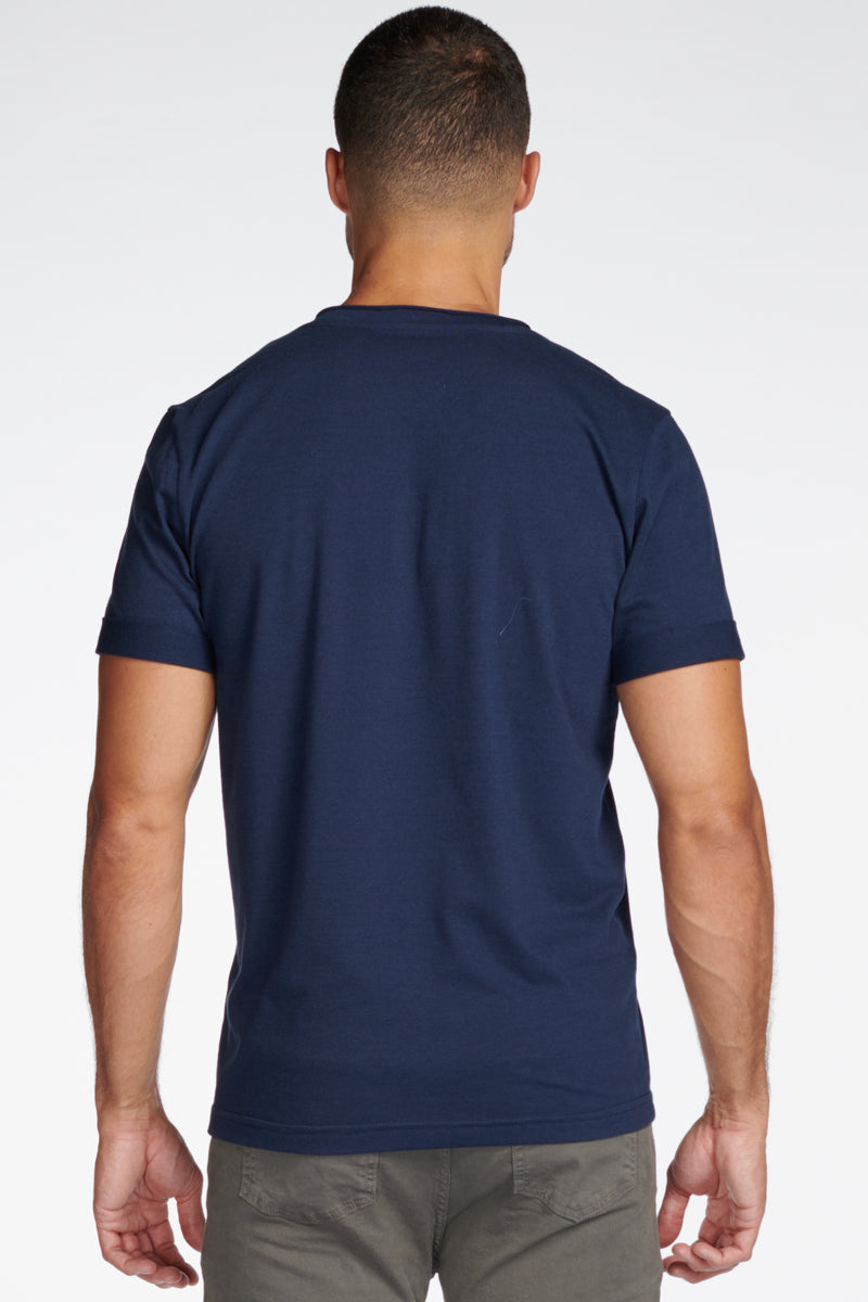 Men's Tri-Blend Stitch Sleeve V-Neck Tee