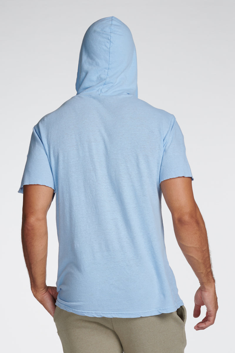 Men's Linen Blend Short Sleeve Hoodie