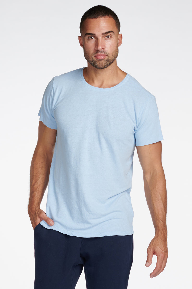 Men's Linen Blend Crew Neck Tee