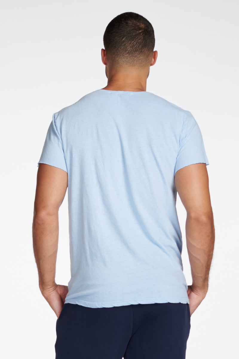 Men's Linen Blend Crew Neck Tee