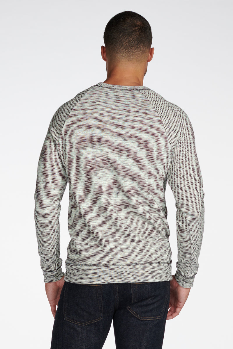 Men's Pullover Sweater - Variegated Ivory/Black