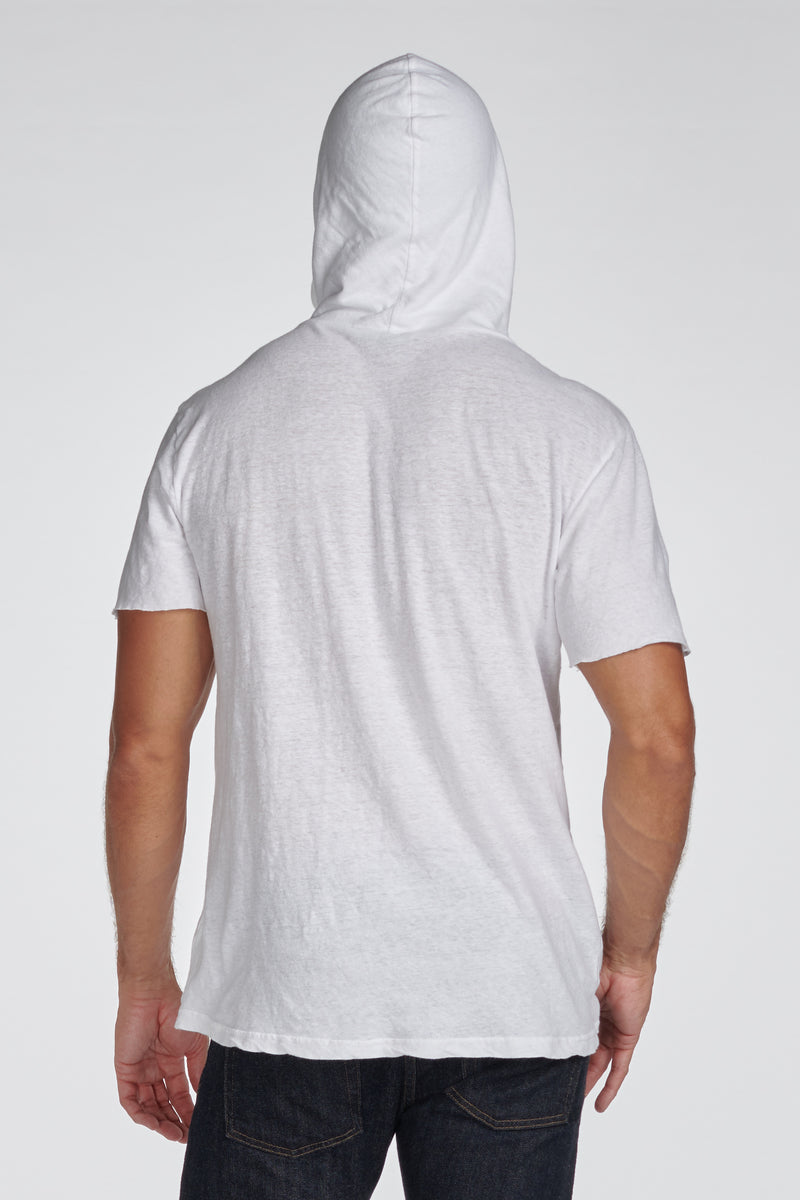 Men's Linen Blend Short Sleeve Hoodie