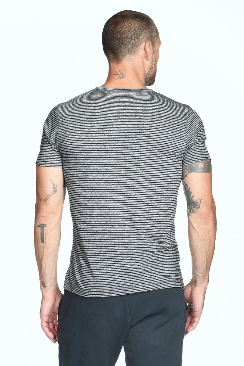 Men's Brolin Raw Neck Crew Stripe Tee