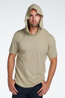 Men's Linen Blend Short Sleeve Hoodie - view 10