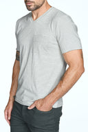Men's Princeton Wide Pocket V-Neck Stripe Tee - view 3
