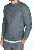 Men's Soft Knit Melange Wide Neck Pullover Sweater - view 11